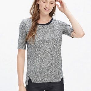 Madewell Soundcheck Ringer Space Dye Top M Gray & White